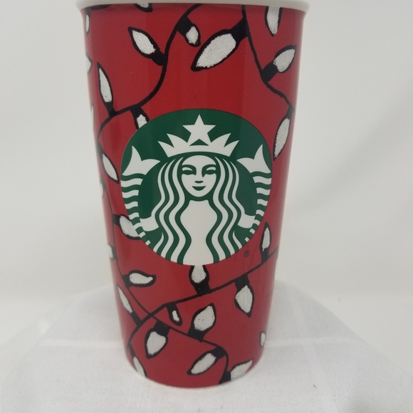 Starbucks Vintage NEW Red Ceramic Travel Mug. - Picture 6 of 11
